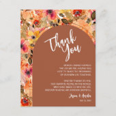 テラコッタフローラウェディングレセプションプレート サンキューカード (正面)