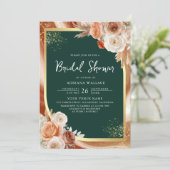 テラコッタフローラエメラルドQRコードブライダルシャワー 招待状 (スタンド正面)