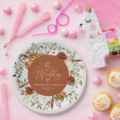 テラコッタフローラエレガントラスモダント結婚ス ペーパープレート (パーティー)