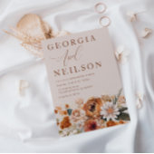 テラコッタフローラオレンジブラウンオータム秋の結婚式 招待状