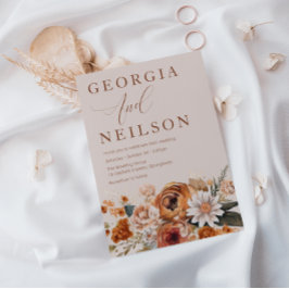 テラコッタフローラオレンジブラウンオータム秋の結婚式 招待状