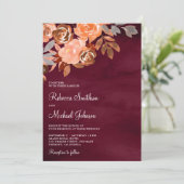 テラコッタフローラオールインワンブルゴーニュ結婚ーズ 招待状 (スタンド正面)