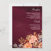 テラコッタフローラオールインワンブルゴーニュ結婚ーズ 招待状 (裏面)