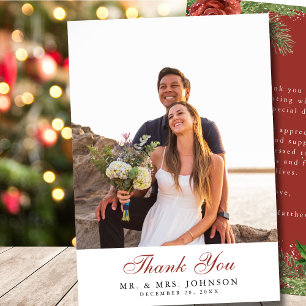 テラコッタフローラクリスマスパインボー結婚フズ サンキューカード