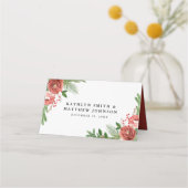テラコッタフローラクリスマスパインボー結婚フズ プレイスカード (裏面)