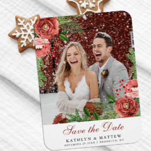 テラコッタフローラクリスマスパインボー結婚フズ マグネット