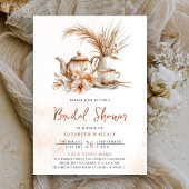 テラコッタフローラティーパーティーQRコードブライダルシャワー 招待状