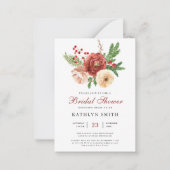 テラコッタフローラパインバウリーフブライダルシャワー ノートカード (正面)