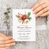 テラコッタフローラパインバウリーフブライダルシャワー ノートカード