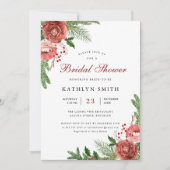 テラコッタフローラパインバウリーフブライダルシャワー 招待状 (正面)