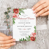 テラコッタフローラパインボーリハーサルディナー インビテーションポストカード