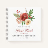 テラコッタフローラパインボー結婚ウズゲストブック ノートブック (正面)