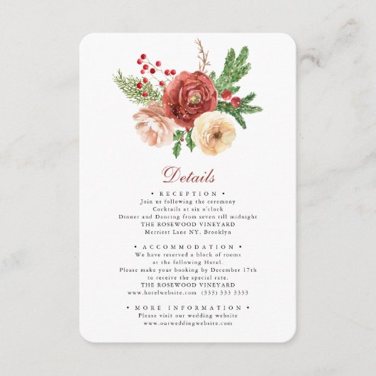 テラコッタフローラパイン結婚ス葉の詳細Enc エンクロージャーカード (正面)