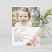 テラコッタフローラパンパスグラスバプティスフォト 招待状 (スタンド正面)