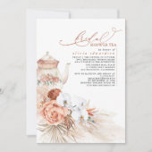 テラコッタフローラパンパスグラスブライダルシャワーティー 招待状 (正面)