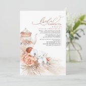テラコッタフローラパンパスグラスブライダルシャワーティー 招待状 (スタンド正面)
