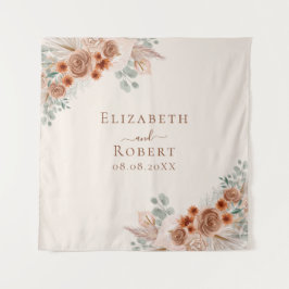 テラコッタフローラパンパスグラス結婚ズの背景 タペストリー