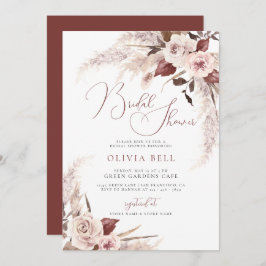 テラコッタフローラパンパ自然スボホブライダルシャワー 招待状