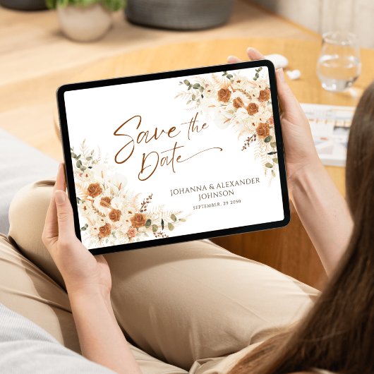 テラコッタフローラパンパQRコード結婚ズ セーブザデート