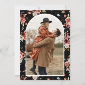 テラコッタフローラフォトブラックブライダルシャワー 招待状 (裏面)