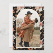 テラコッタフローラフォトブラック結婚ズ セーブザデート (裏面)