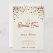 テラコッタフローラブライダルシャワーティーワイルドフラワー 招待状 (正面)