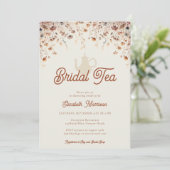 テラコッタフローラブライダルシャワーティーワイルドフラワー 招待状 (スタンド正面)