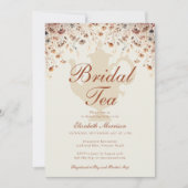 テラコッタフローラブライダルシャワーティーワイルドフラワー 招待状 (正面)