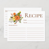 テラコッタフローラブライダルシャワーレシピカード (正面/裏面)