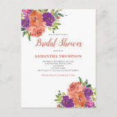 テラコッタフローラブライダルシャワー招待 ポストカード (正面)