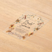 テラコッタフローラブライダルシャワー アクリル招待状 (レイダウン)