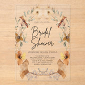 テラコッタフローラブライダルシャワー アクリル招待状 (正面)