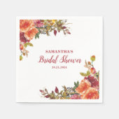 テラコッタフローラブライダルシャワー スタンダードカクテルナプキン (正面)