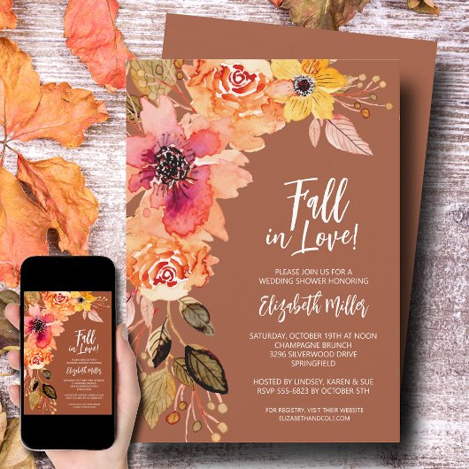 テラコッタフローラブライダルシャワー 招待状