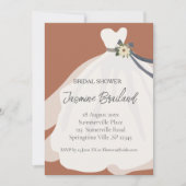 テラコッタフローラブライドガウンブライダルシャワー 招待状 (正面)