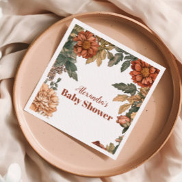 テラコッタフローラベビーイン開花ベビーシャワー スタンダードカクテルナプキン