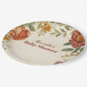 テラコッタフローラベビーイン開花ベビーシャワー ペーパープレート (アングル)