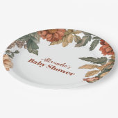 テラコッタフローラベビーイン開花ベビーシャワー ペーパープレート (アングル)