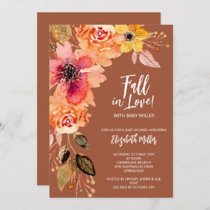 テラコッタフローラベビーシャワー 招待状