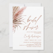 テラコッタフローラボホパンパスグラスブライダルシャワー 招待状 (正面)