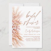 テラコッタフローラボホパンパスグラスブライダルシャワー 招待状 (正面)