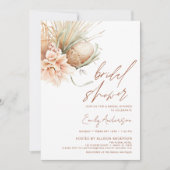 テラコッタフローラボホパンパスグラスブライダルシャワー 招待状 (正面)
