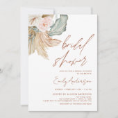 テラコッタフローラボホパンパスグラスブライダルシャワー 招待状 (正面)