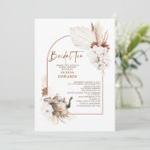 テラコッタフローラボホブライダルシャワーティーパーティー 招待状 (スタンド正面)
