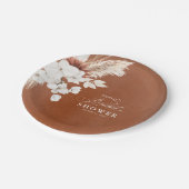 テラコッタフローラボホブライダルシャワー ペーパープレート (アングル)