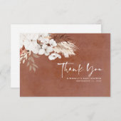 テラコッタフローラボホベイビーシャワーありがとう サンキューカード (正面/裏面)