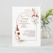 テラコッタフローラボホワインテイスティングブライダルシャワー 招待状 (スタンド正面)