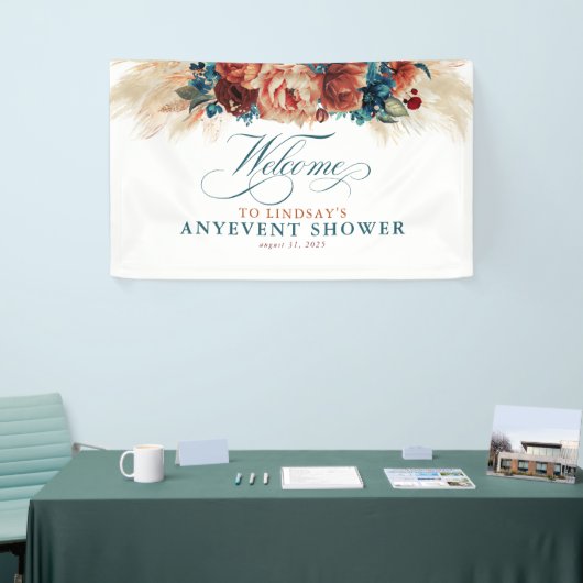 テラコッタフローラボホ秋パーティーシャワーウェルカム 横断幕 (トレードショー)