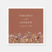 テラコッタフローラボホ結婚ズ スタンダードカクテルナプキン (正面)