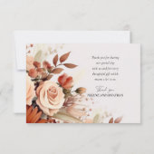 テラコッタフローラボモダンタニカル結婚ズ サンキューカード (裏面)
